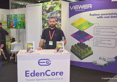 George Tsiantis, CEO of EdenCore, showcasing their crop monitoring system that uses AI.