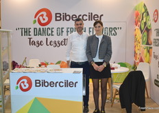 Serhat Camasirci and Mariya Fomina of Turkish fruit exporter Biberciler. They export citrus, figs, grapes and vegetables, to slavic countries.