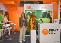 Muriël Halling of Holland Fresh Group. They organized the Dutch pavillion at Asia Fruit Logistica.