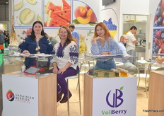 Liubov Bilobrukh and Iryna Kukhtina of the Ukrainian Berries Association and Olha Hiruk of VolBerry.