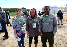 Hazel Hunt of the Ethical Food Company, Jacqui Heeks of Haygrove Tunnels and Warren Bam, organic table grape grower
