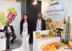 Sara Hatem and Abdelmageed Elshenawy from Dakahlia showcase Egyptian grown fruits and vegetables.